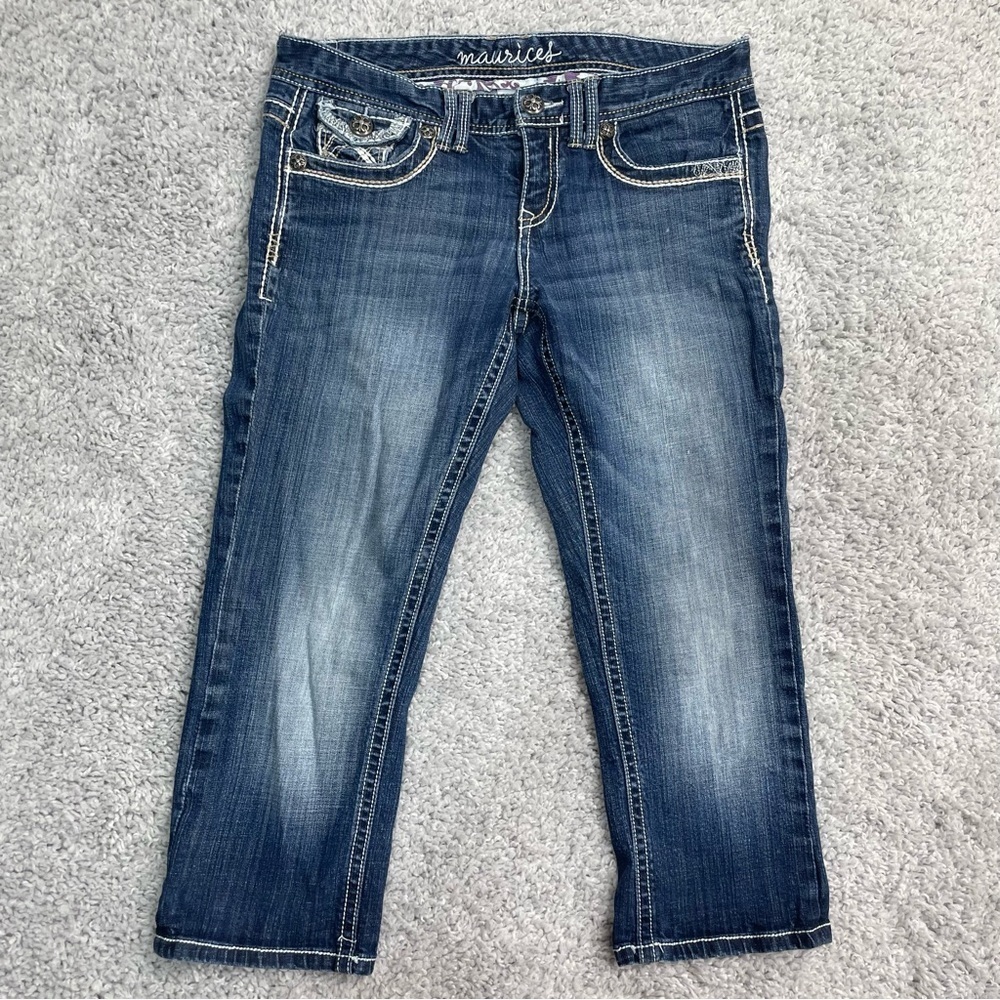 Maurices Blue Cropped Jeans with Vintage Fade
